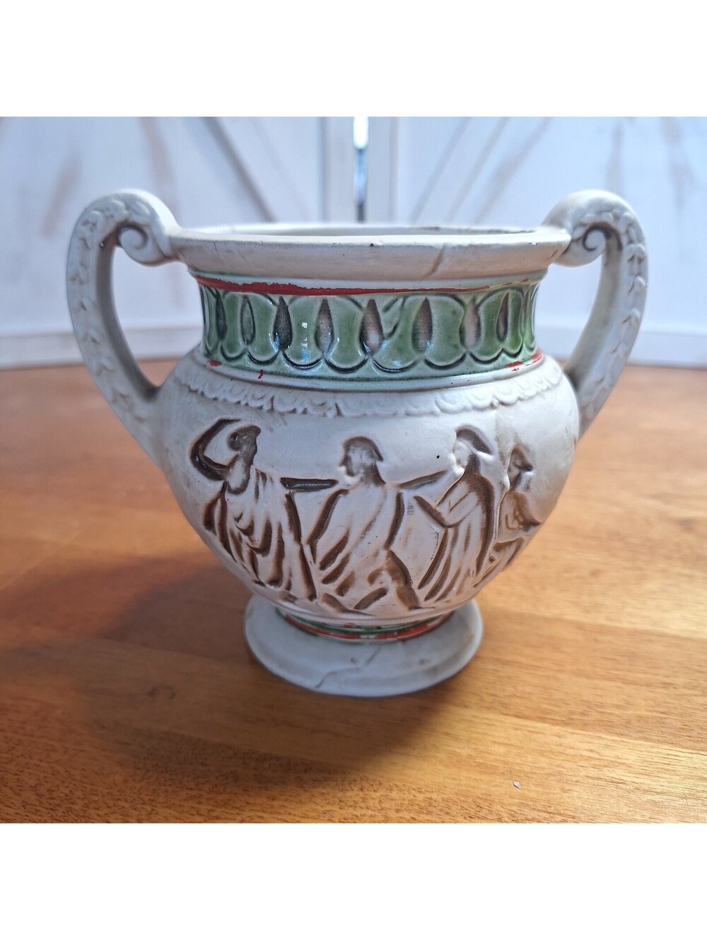 Vintage Lefton Mid Century Ceramic Urn Vase Greco-Roman 5"H Made In Japan #5655